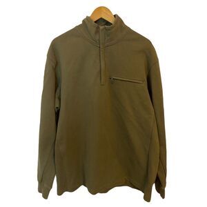 Duluth Trading Co Quarter Zip Pullover Casual Cotton Sweatshirt Olive Green‎ L